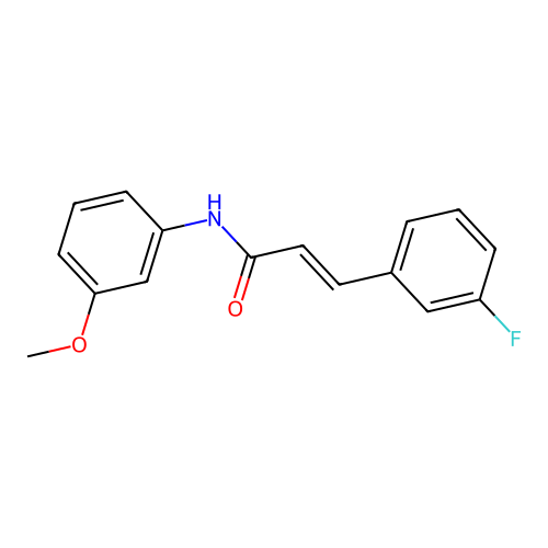 (2E)-3-(3-fluorophenyl)-N-(3-methoxyphenyl)-2-propenamide structure