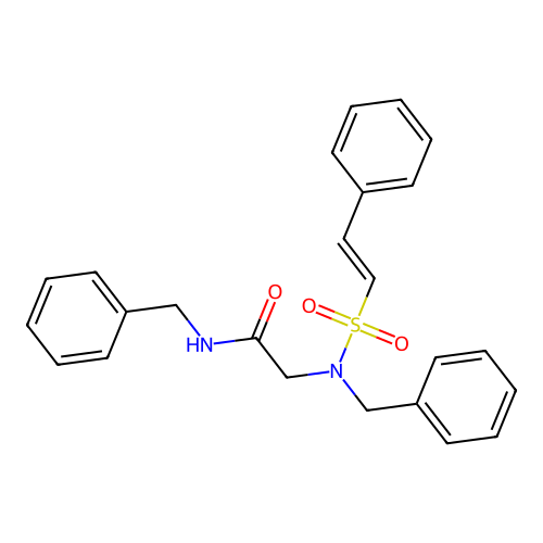 N-benzyl-2-(N-benzyl2-phenylethenesulfonamido)acetamide structure