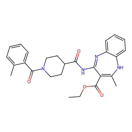ethyl 2-methyl-4-[[1-(2-methylbenzoyl)piperidine-4-carbonyl]amino]-1H-1,5-benzodiazepine-3-carboxylate structure
