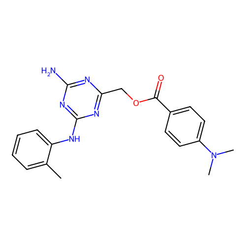 (4-Amino-6-(o-tolylamino)-1,3,5-triazin-2-yl)methyl 4-(dimethylamino)benzoate structure