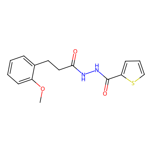 N'-[3-(2-methoxyphenyl)propanoyl]thiophene-2-carbohydrazide structure