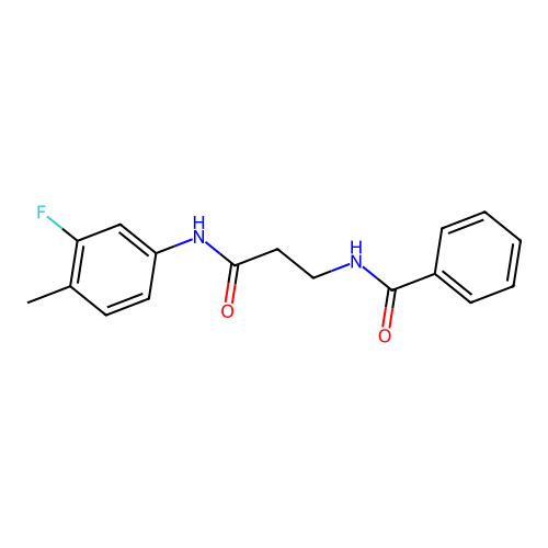N-[3-(3-fluoro-4-methylanilino)-3-oxopropyl]benzamide structure