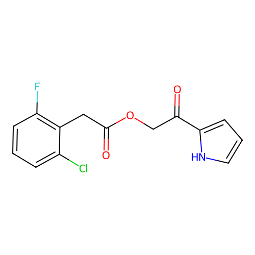 [2-oxo-2-(1H-pyrrol-2-yl)ethyl] 2-(2-chloro-6-fluorophenyl)acetate structure