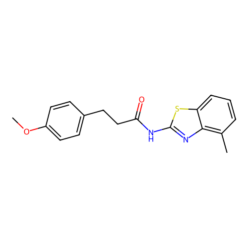 3-(4-methoxyphenyl)-N-(4-methyl-1,3-benzothiazol-2-yl)propanamide structure