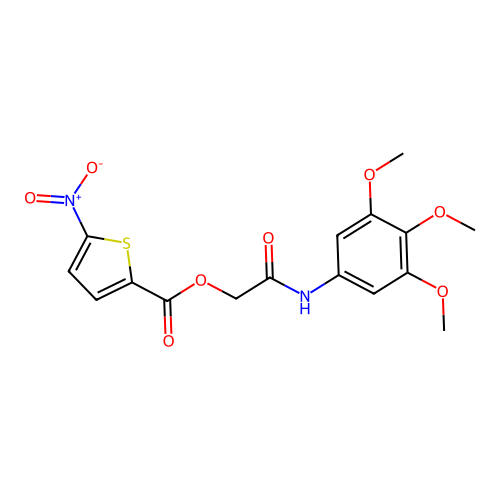 [2-Oxo-2-(3,4,5-trimethoxyanilino)ethyl] 5-nitrothiophene-2-carboxylate structure