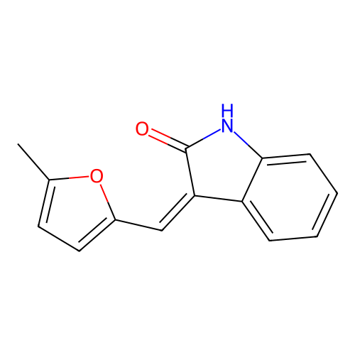 2H-Indol-2-one, 1,3-dihydro-3-[(5-methyl-2-furanyl)methylene]- structure