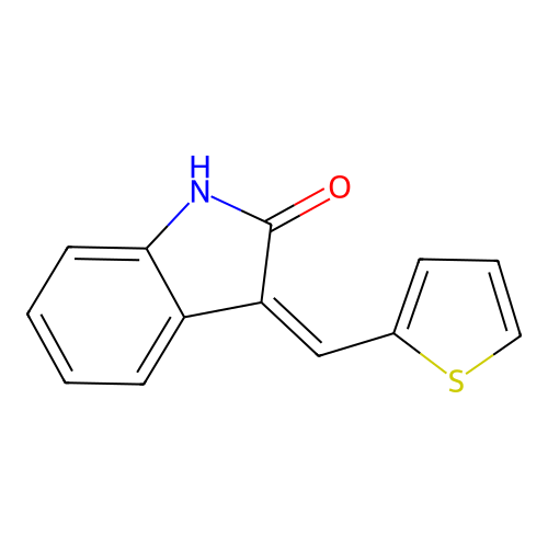 3-[(Thien-2-yl)methylene]-2-indolinone structure