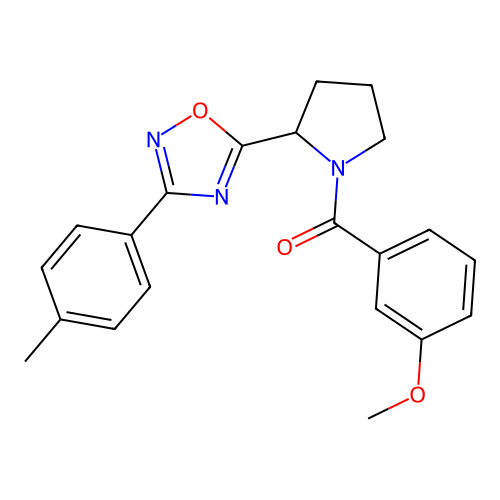 5-[1-(3-Methoxybenzoyl)pyrrolidin-2-yl]-3-(4-methylphenyl)-1,2,4-oxadiazole structure