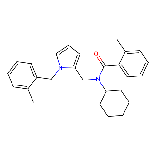 N-Cyclohexyl-2-methyl-N-{[1-(2-methylbenzyl)-1H-pyrrol-2-yl]methyl}benzamide structure