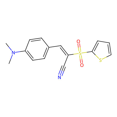 3-(4-(Dimethylamino)phenyl)-2-(2-thienylsulfonyl)-2-propenenitrile structure