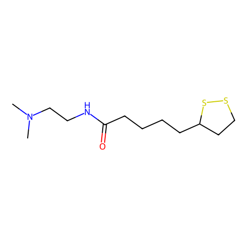 1,2-Dithiolane-3-pentanamide, N-[2-(dimethylamino)ethyl]- structure