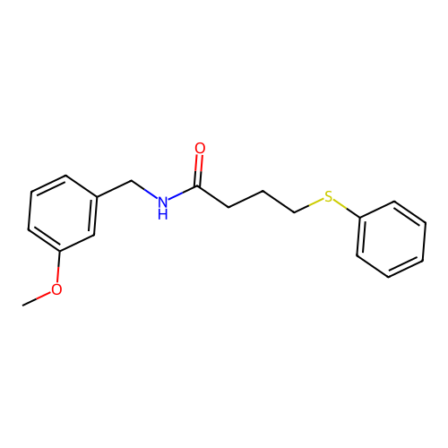 N-[(3-methoxyphenyl)methyl]-4-phenylsulfanylbutanamide structure