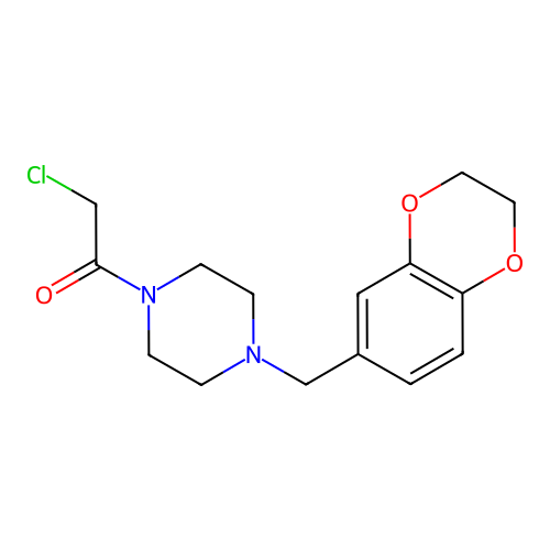 2-Chloro-1-[4-(2,3-dihydro-1,4-benzodioxin-6-ylmethyl)piperazin-1-yl]ethan-1-one structure