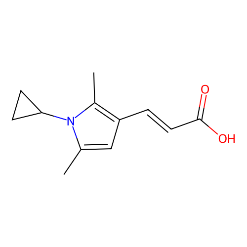3-(1-Cyclopropyl-2,5-dimethylpyrrol-3-yl)prop-2-enoic acid structure