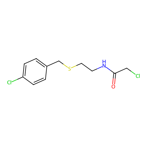 2-chloro-N-(2-{[(4-chlorophenyl)methyl]sulfanyl}ethyl)acetamide structure
