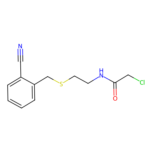 2-chloro-N-{2-[(2-cyanobenzyl)thio]ethyl}acetamide structure