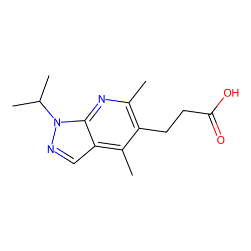 3-[4,6-dimethyl-1-(propan-2-yl)-1H-pyrazolo[3,4-b]pyridin-5-yl]propanoic acid structure