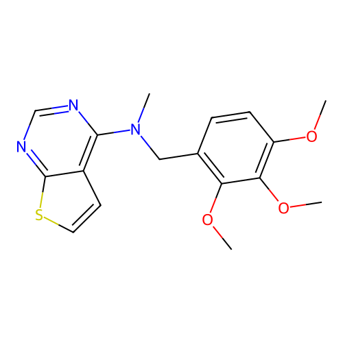 N-methyl-N-[(2,3,4-trimethoxyphenyl)methyl]thieno[2,3-d]pyrimidin-4-amine structure