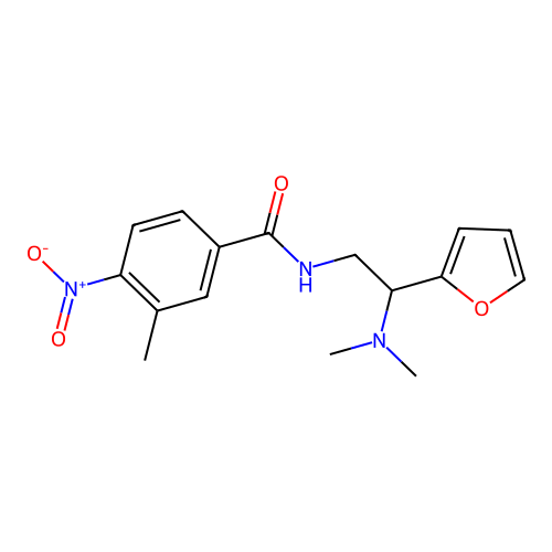 N-[2-(dimethylamino)-2-(furan-2-yl)ethyl]-3-methyl-4-nitrobenzamide structure