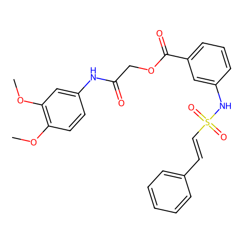 [(3,4-Dimethoxyphenyl)carbamoyl]methyl 3-(2-phenylethenesulfonamido)benzoate structure