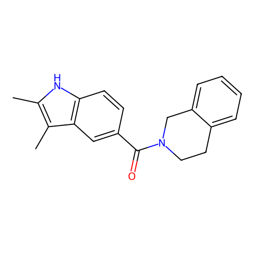 3,4-dihydroisoquinolin-2(1H)-yl(2,3-dimethyl-1H-indol-5-yl)methanone structure