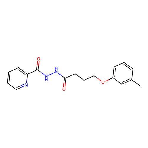 N'-[4-(3-methylphenoxy)butanoyl]pyridine-2-carbohydrazide structure