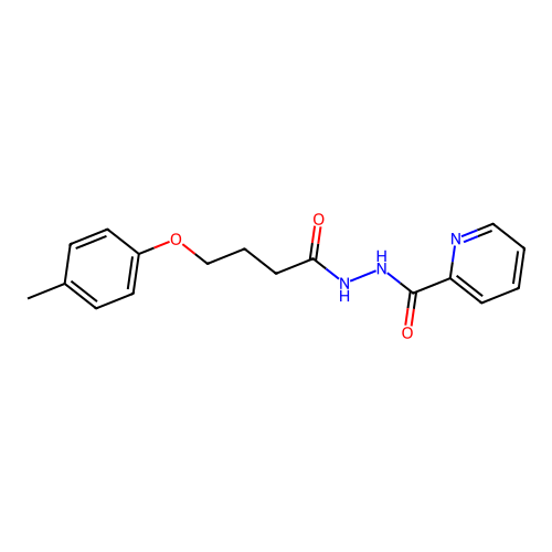 N'-[4-(4-methylphenoxy)butanoyl]pyridine-2-carbohydrazide structure