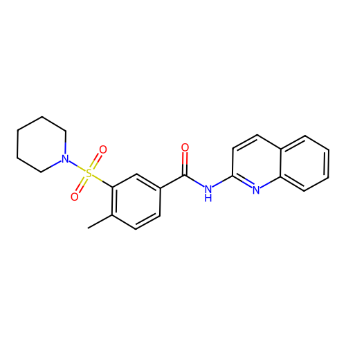 4-methyl-3-(piperidine-1-sulfonyl)-N-(quinolin-2-yl)benzamide structure
