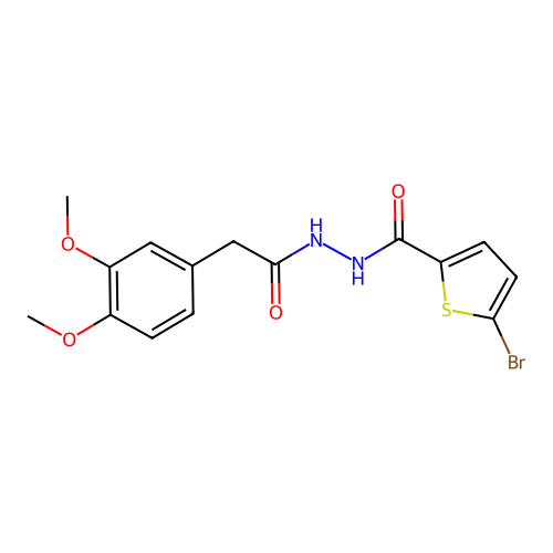 5-bromo-N'-[2-(3,4-dimethoxyphenyl)acetyl]thiophene-2-carbohydrazide structure