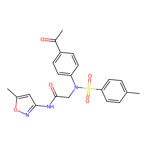 2-(4-acetyl-N-(4-methylphenyl)sulfonylanilino)-N-(5-methyl-1,2-oxazol-3-yl)acetamide structure