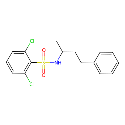2,6-dichloro-N-(4-phenylbutan-2-yl)benzenesulfonamide structure