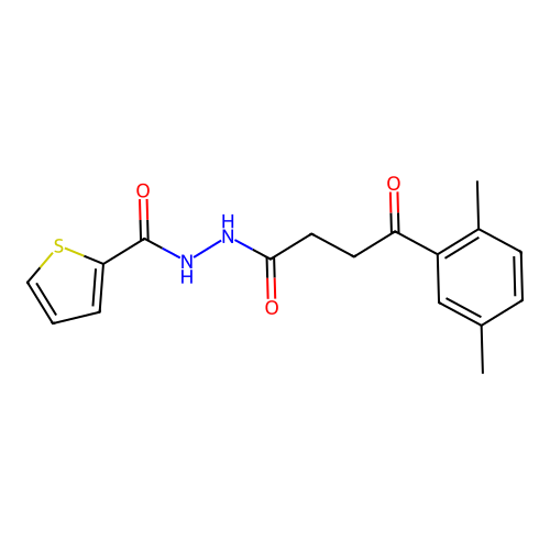 N'-[4-(2,5-dimethylphenyl)-4-oxobutanoyl]thiophene-2-carbohydrazide structure