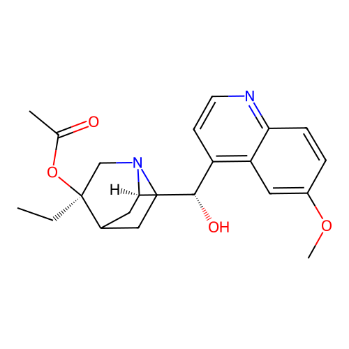 9-Hydroxy-6'-methoxy-10,11-dihydrocinchonan-3-yl acetate structure