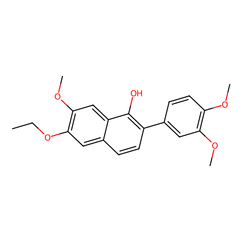 2-(3,4-Dimethoxyphenyl)-6-ethoxy-7-methoxy-1-naphthol structure