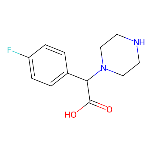 (4-Fluorophenyl)(piperazin-1-yl)acetic acid structure