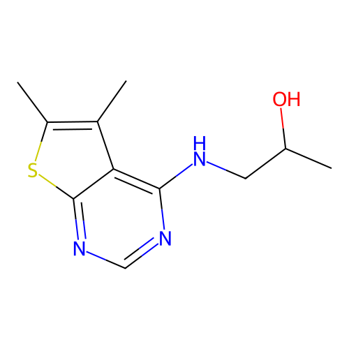 1-((5,6-Dimethylthieno[2,3-d]pyrimidin-4-yl)amino)propan-2-ol structure