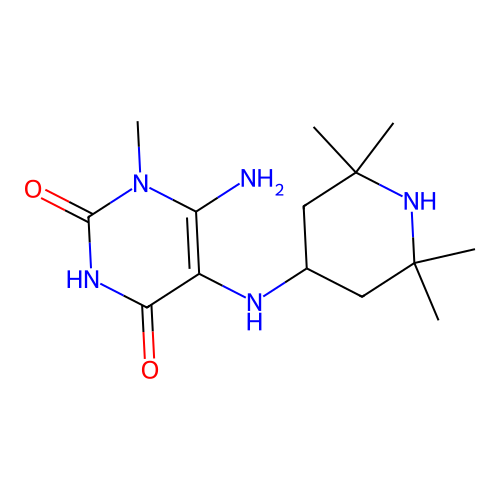 6-Amino-1-methyl-5-((2,2,6,6-tetramethylpiperidin-4-yl)amino)pyrimidine-2,4(1H,3H)-dione structure