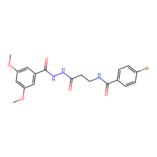 4-bromo-N-[3-[2-(3,5-dimethoxybenzoyl)hydrazinyl]-3-oxopropyl]benzamide structure