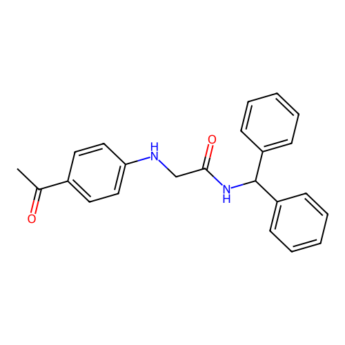 2-(4-acetylanilino)-N-benzhydrylacetamide structure