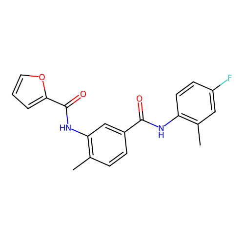 N-(5-((4-Fluoro-2-methylphenyl)carbamoyl)-2-methylphenyl)furan-2-carboxamide structure