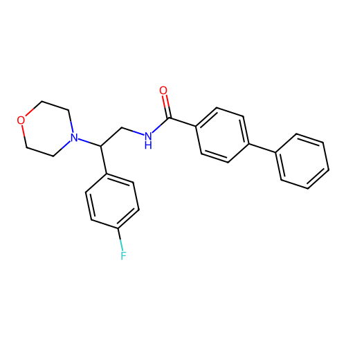 N-[2-(4-fluorophenyl)-2-morpholin-4-ylethyl]-4-phenylbenzamide structure