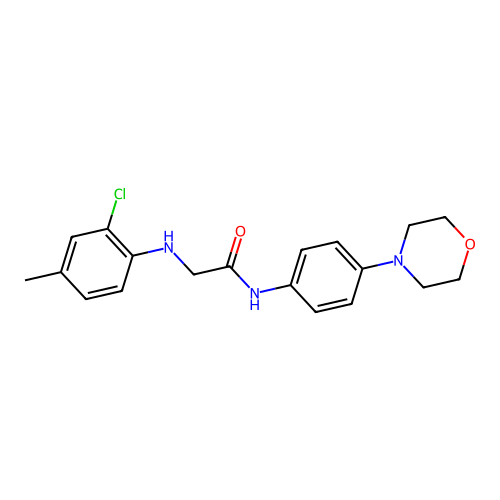 2-((2-Chloro-4-methylphenyl)amino)-N-(4-morpholinophenyl)acetamide structure
