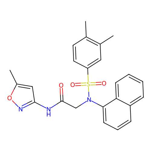 2-((3,4-Dimethyl-N-(naphthalen-1-yl)phenyl)sulfonamido)-N-(5-methylisoxazol-3-yl)acetamide structure
