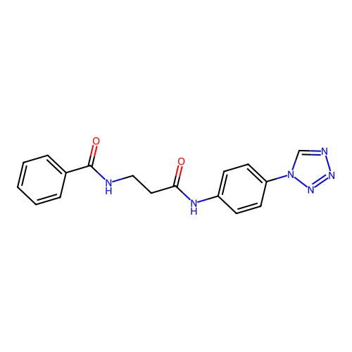 N-(3-((4-(1H-Tetrazol-1-yl)phenyl)amino)-3-oxopropyl)benzamide structure