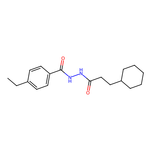 N'-(3-cyclohexylpropanoyl)-4-ethylbenzohydrazide structure
