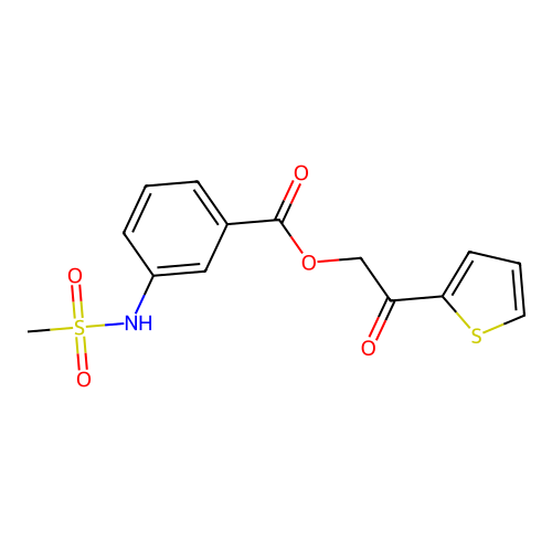 2-Oxo-2-(thiophen-2-yl)ethyl 3-methanesulfonamidobenzoate structure