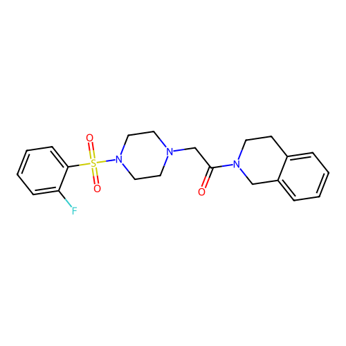 1-(3,4-dihydro-1H-isoquinolin-2-yl)-2-[4-(2-fluorophenyl)sulfonylpiperazin-1-yl]ethanone structure