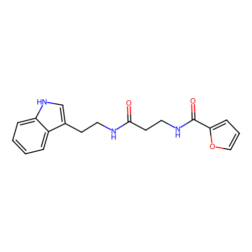 N-[3-[2-(1H-indol-3-yl)ethylamino]-3-oxopropyl]furan-2-carboxamide structure