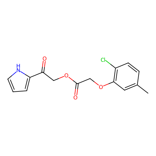 [2-oxo-2-(1H-pyrrol-2-yl)ethyl] 2-(2-chloro-5-methylphenoxy)acetate structure