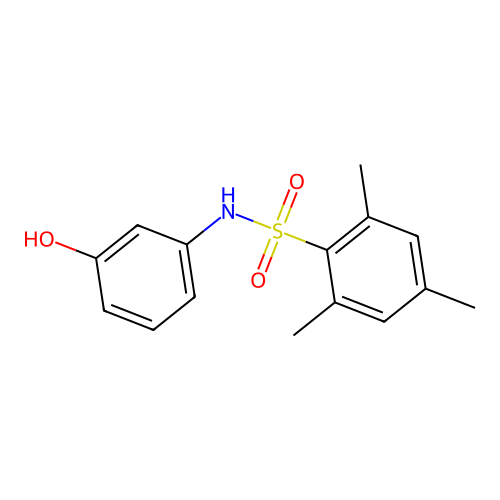 N-(3-hydroxyphenyl)-2,4,6-trimethylbenzenesulfonamide structure